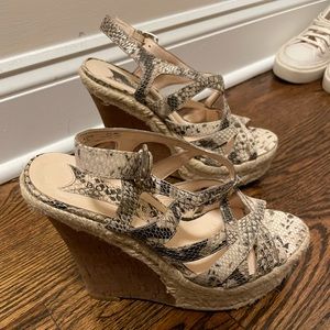 Boutique9 snakeskin platform wedge sandals